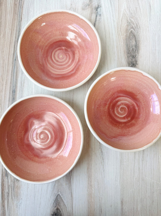 Rhubarb Pink Bowls: seconds