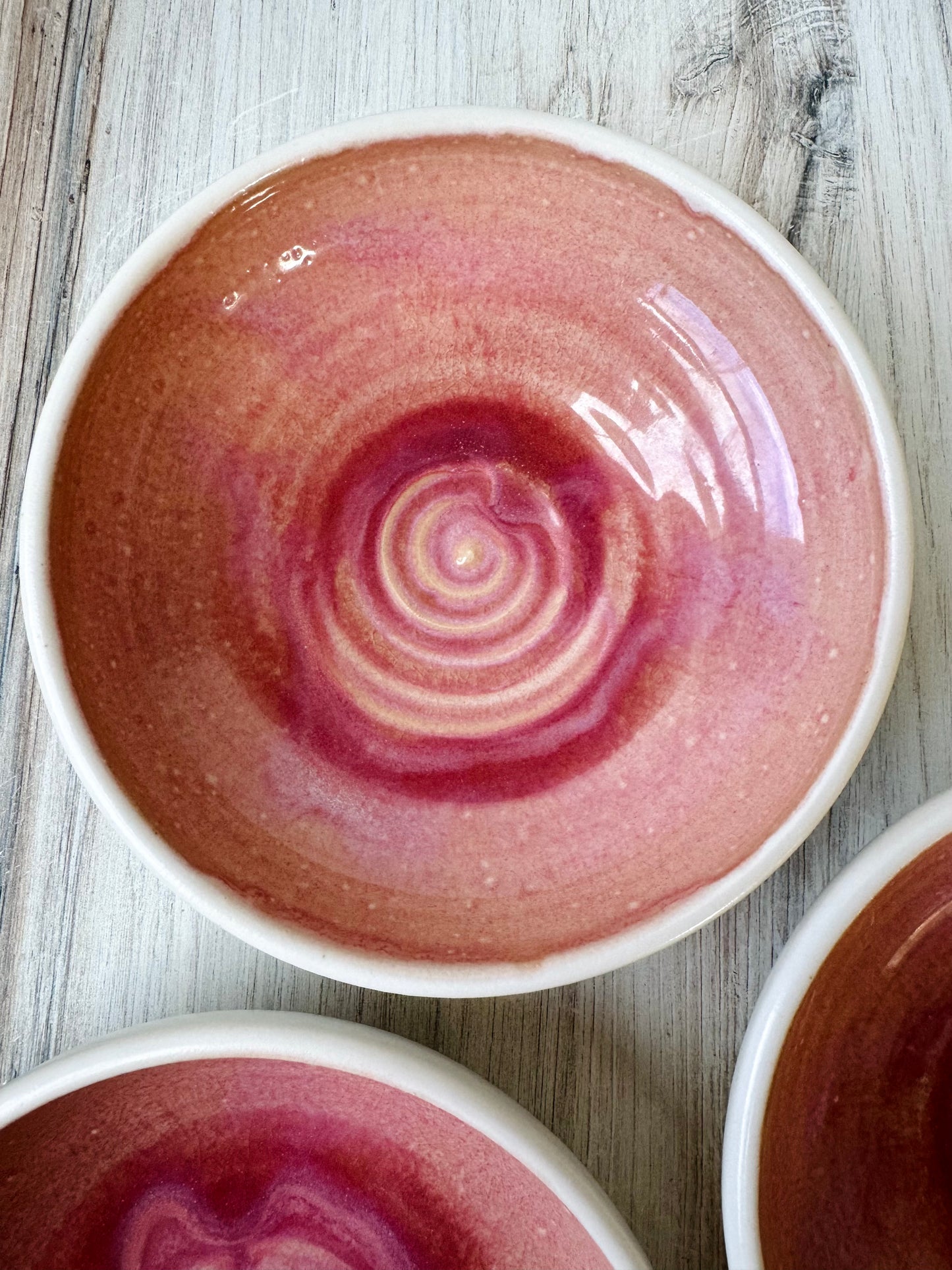 Rhubarb Pink Bowls: seconds